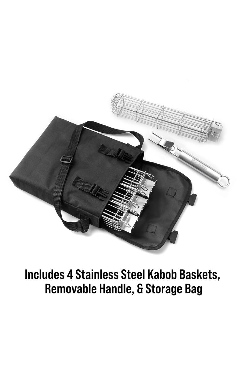 Braize 4-Piece Kabob Grilling Basket Set, Alternate, color, Grey