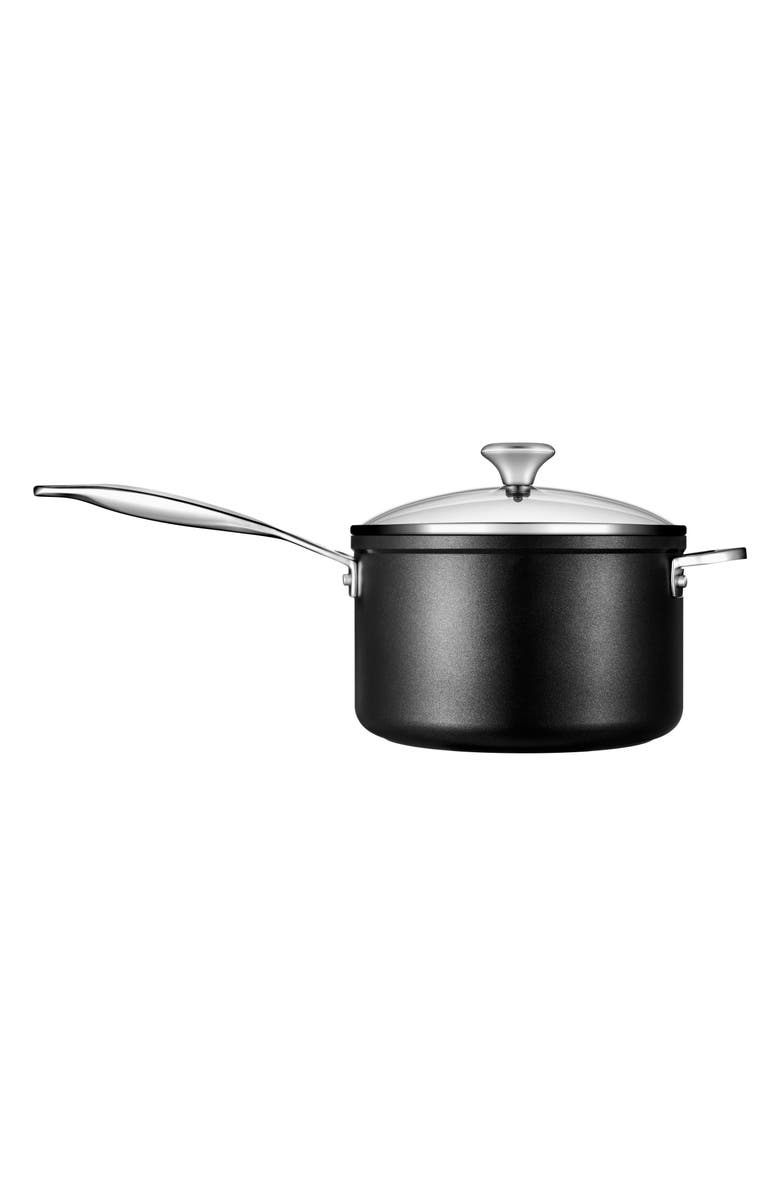 Le Creuset 4-Quart Toughened Nonstick PRO Saucepan, Alternate, color, Black