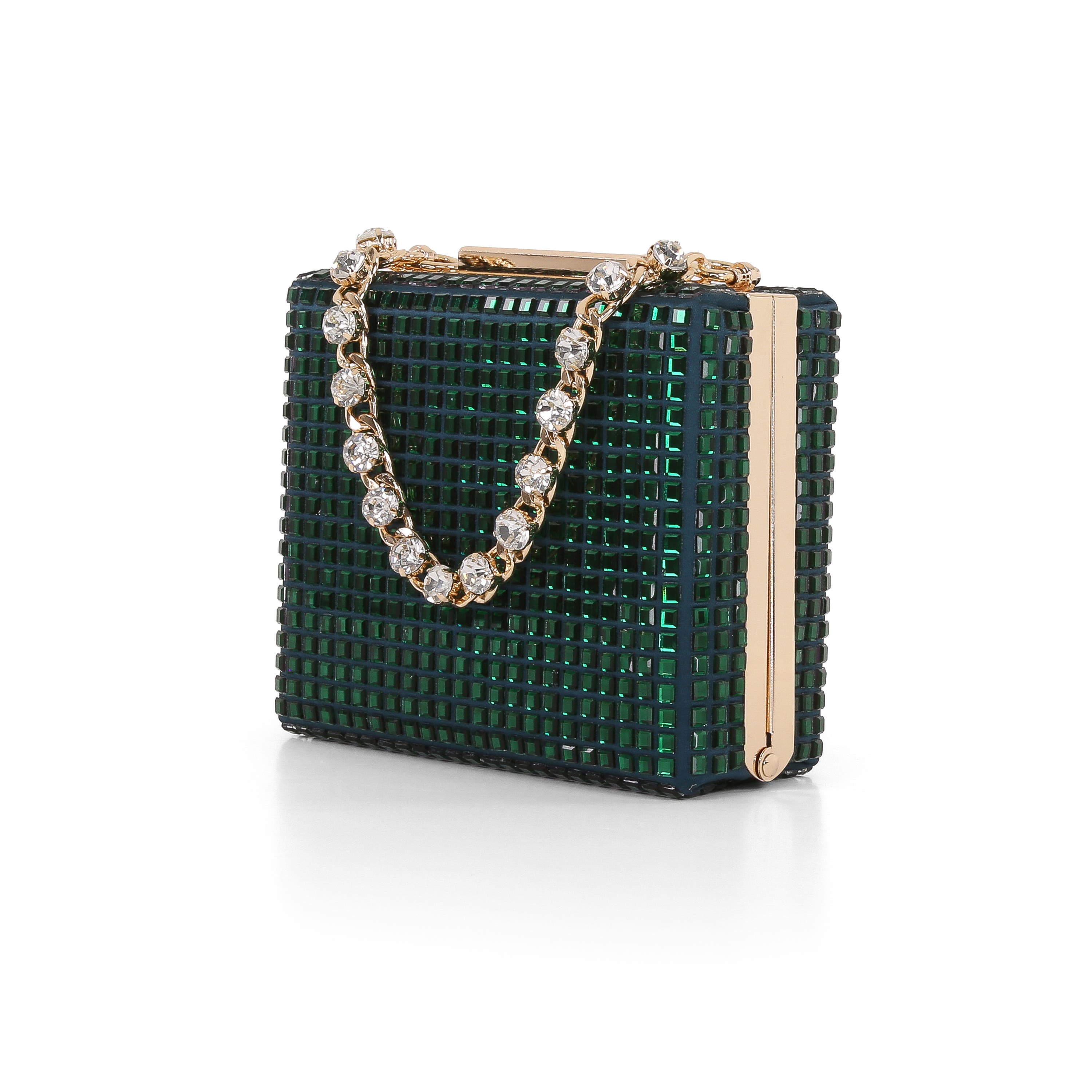 Serenity Crystal Box Clutch, Alternate, color, Emerald