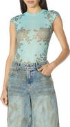 AFRM Nina Crewneck Cap Sleeve Mesh Top