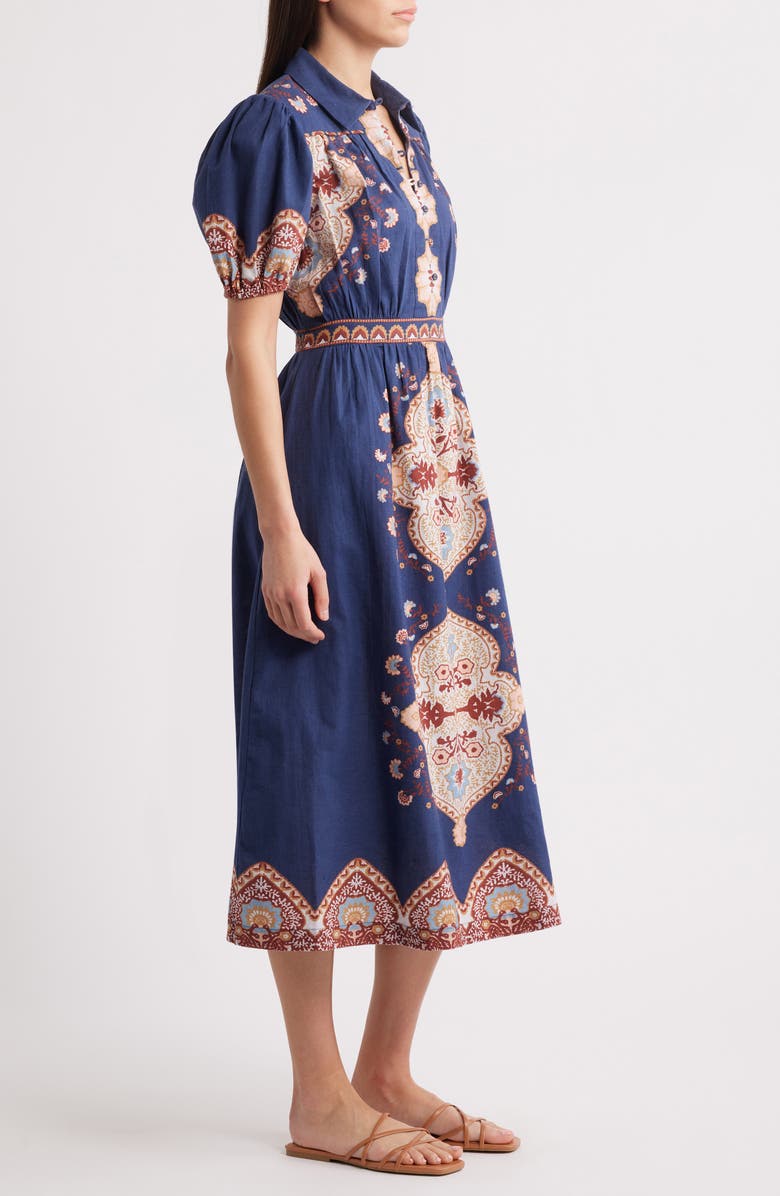 Cleobella Asha Cotton & Linen Midi Shirtdress, Alternate, color,