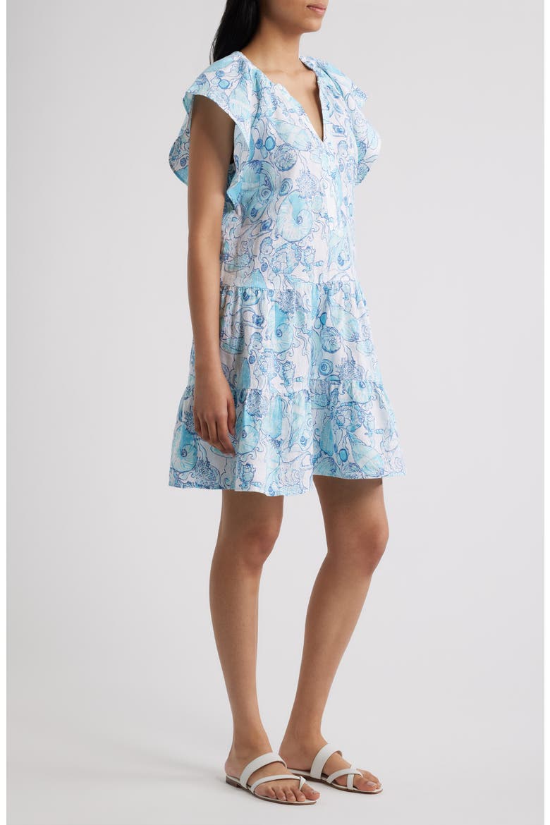Norella Linen Swing Dress, Alternate, color, RESORT WHITE SHELL SHINE