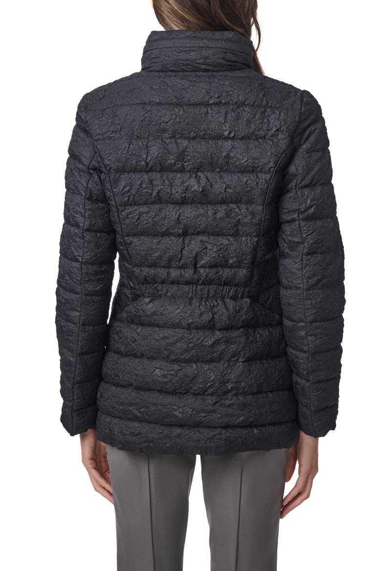 Jacquard Puffer Jacket, Alternate, color, BLACK