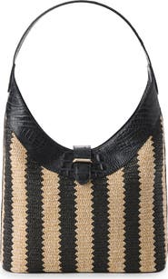 Brahmin Gwynne Croc Embossed Leather Shoulder Bag