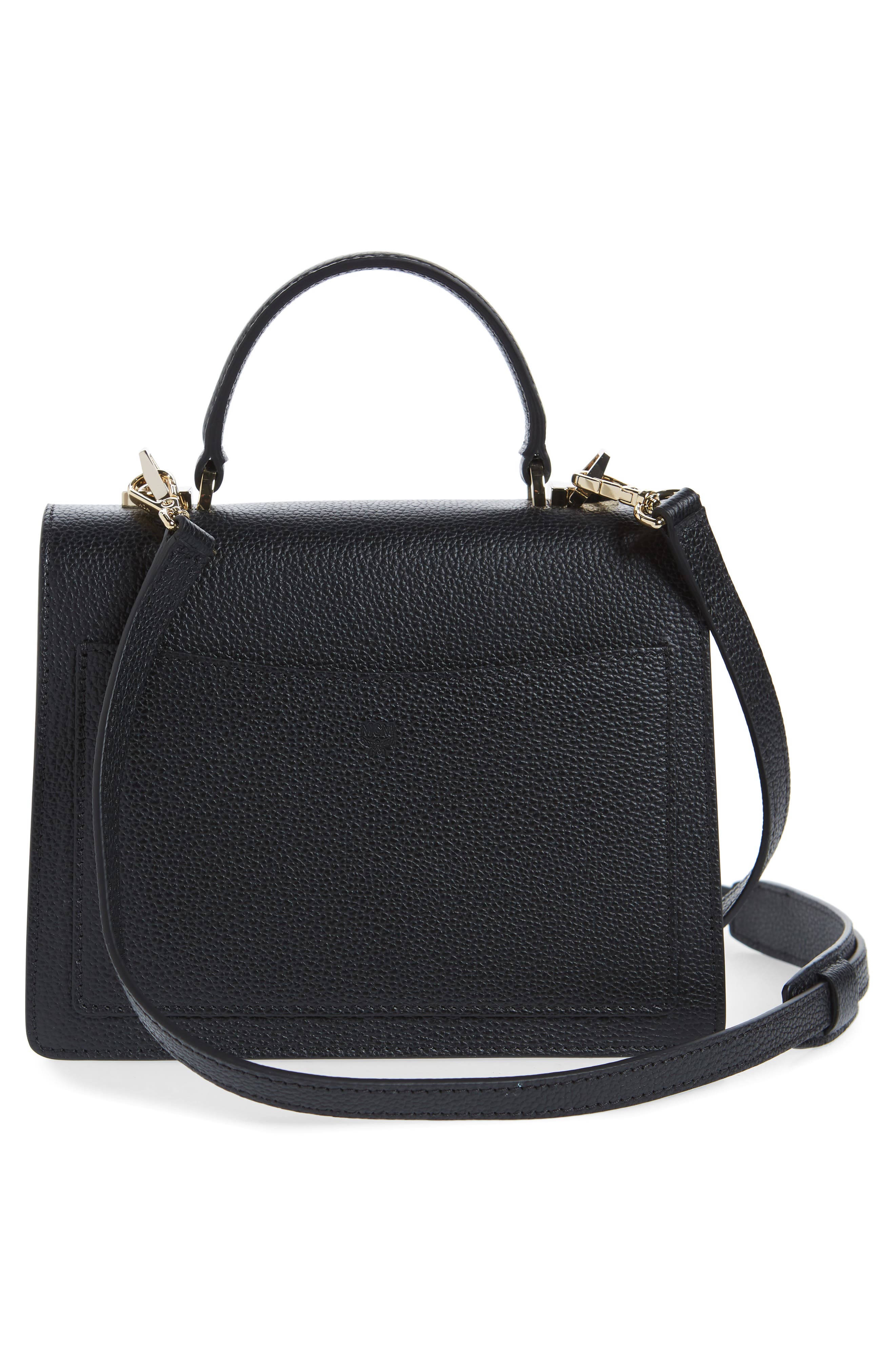 Patricia Visetos Coated Canvas & Leather Block Satchel, Alternate, color, COGNAC/ NAVY BLUE