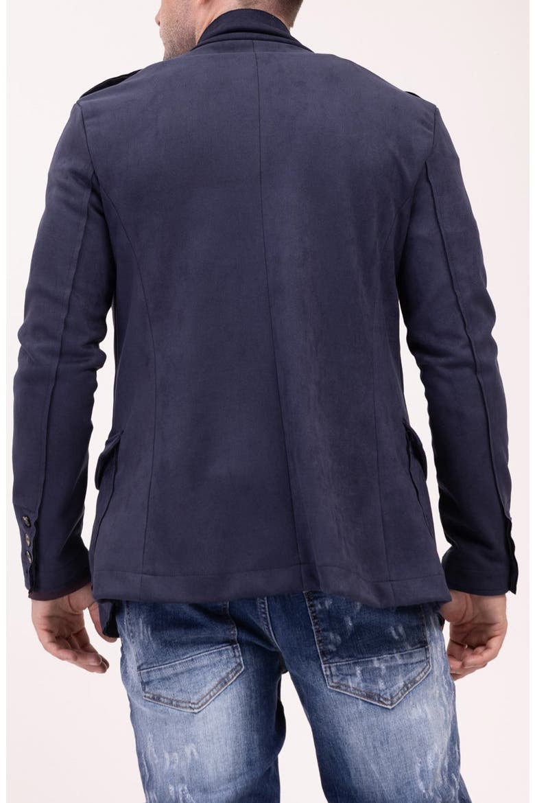 FAUX SUEDE SAFARI JACKET - CAM, Alternate, color, NAVY