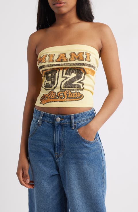 Miami Strapless Bandeau Crop Top