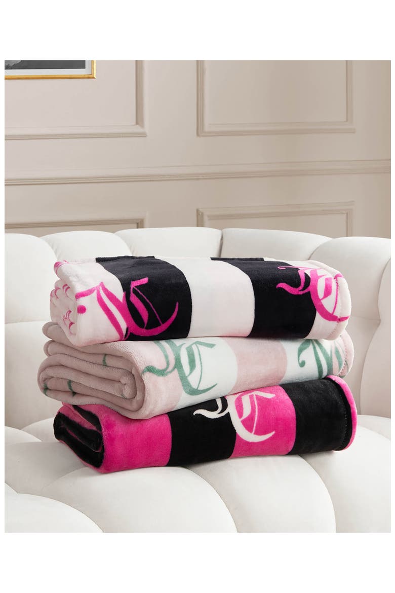 Cabana Hot Plush Throw Blanket, Alternate, color, BLACK