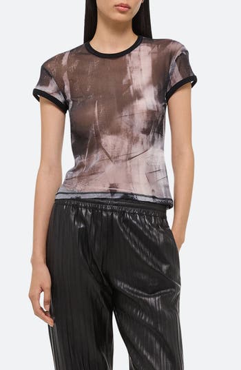 Helmut Lang Scribble Print T-shirt In Gray