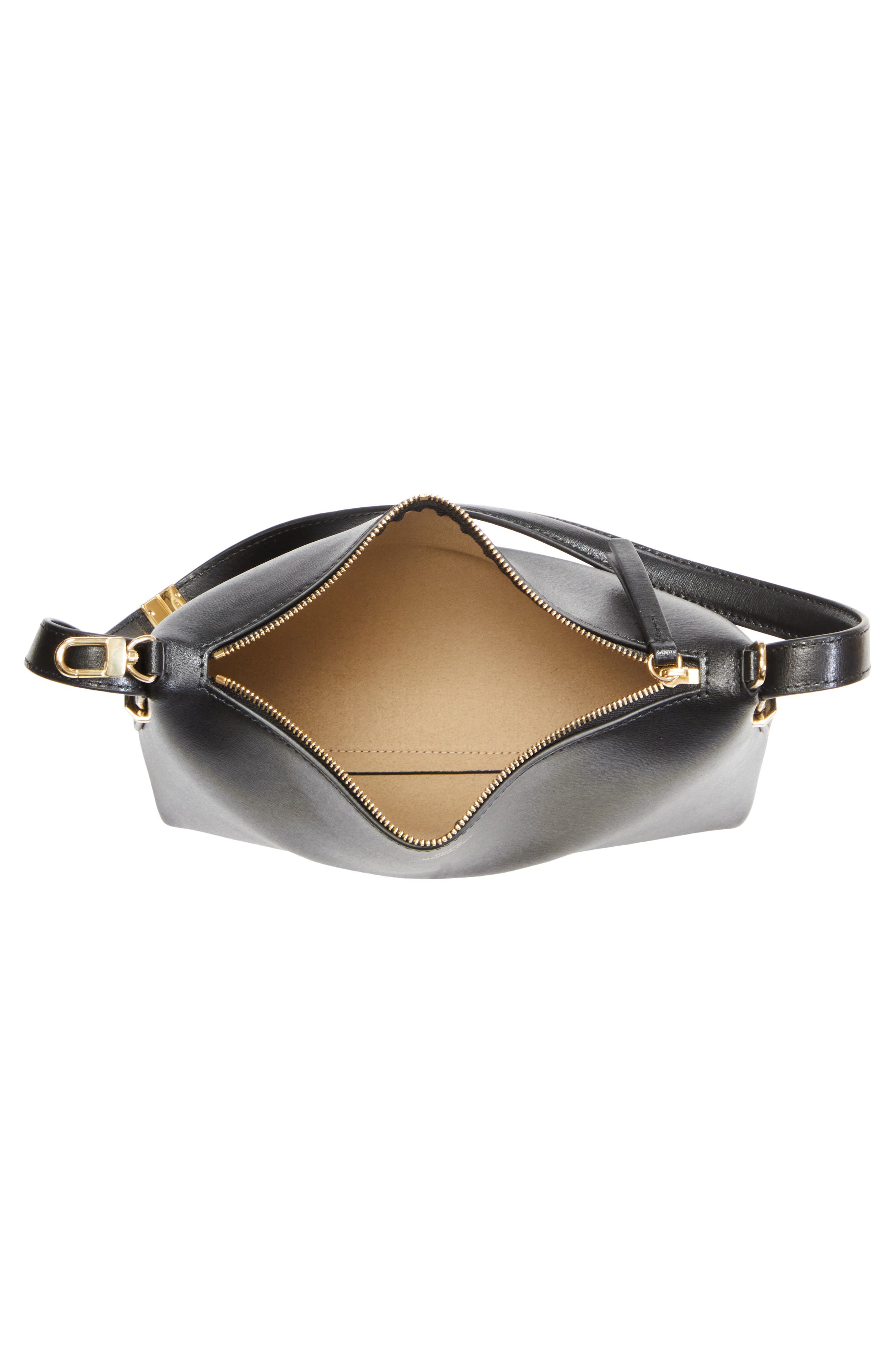 TOTEME Scoop Leather Clutch, Alternate, color, Black