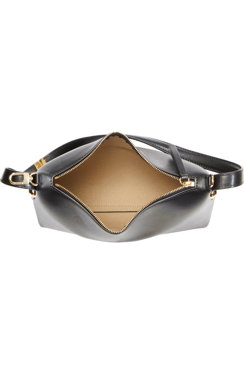 TOTEME Scoop Leather Clutch, Alternate, color, Black