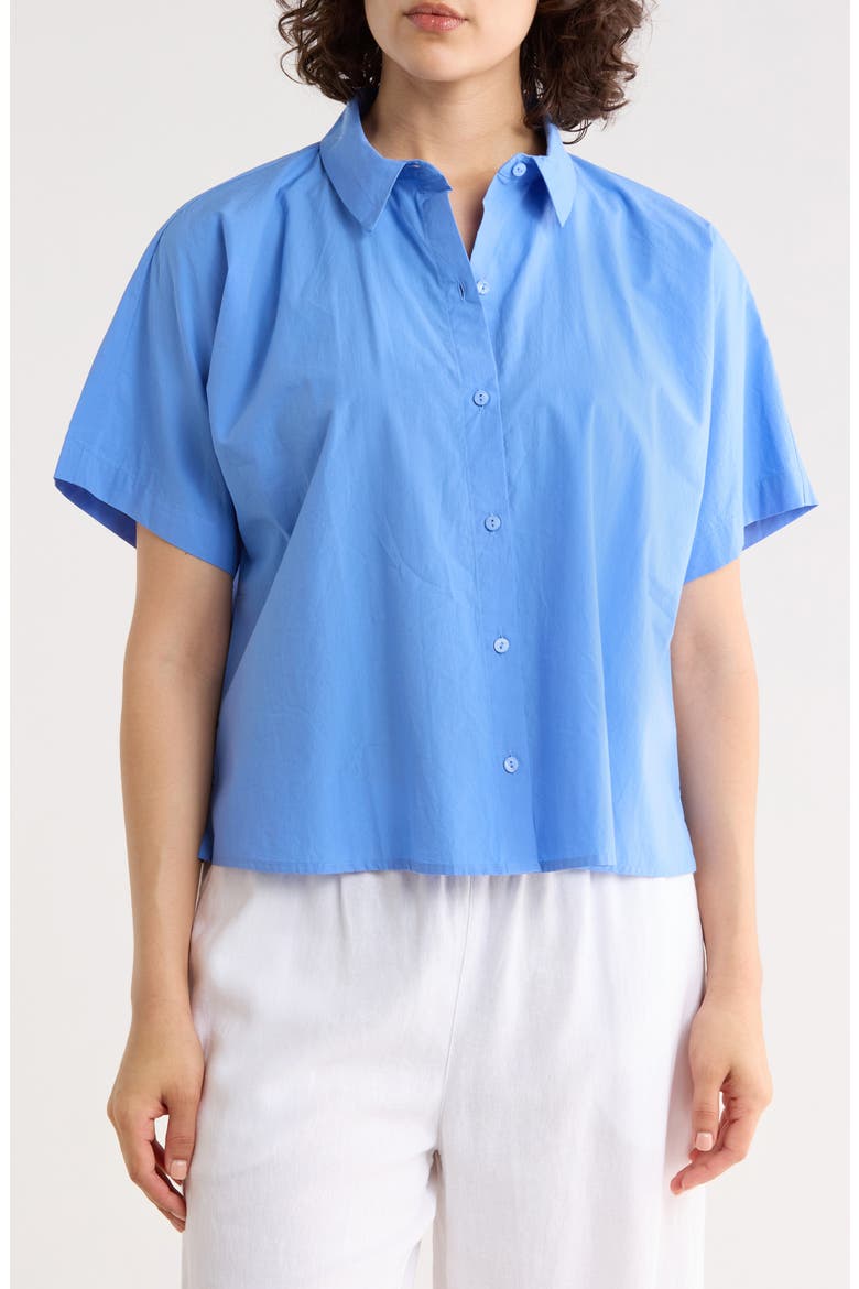 Classic Collared Organic Cotton Shirt, Main, color, ULTRAMARINE