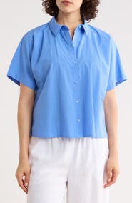 Eileen Fisher Classic Collared Organic Cotton Shirt