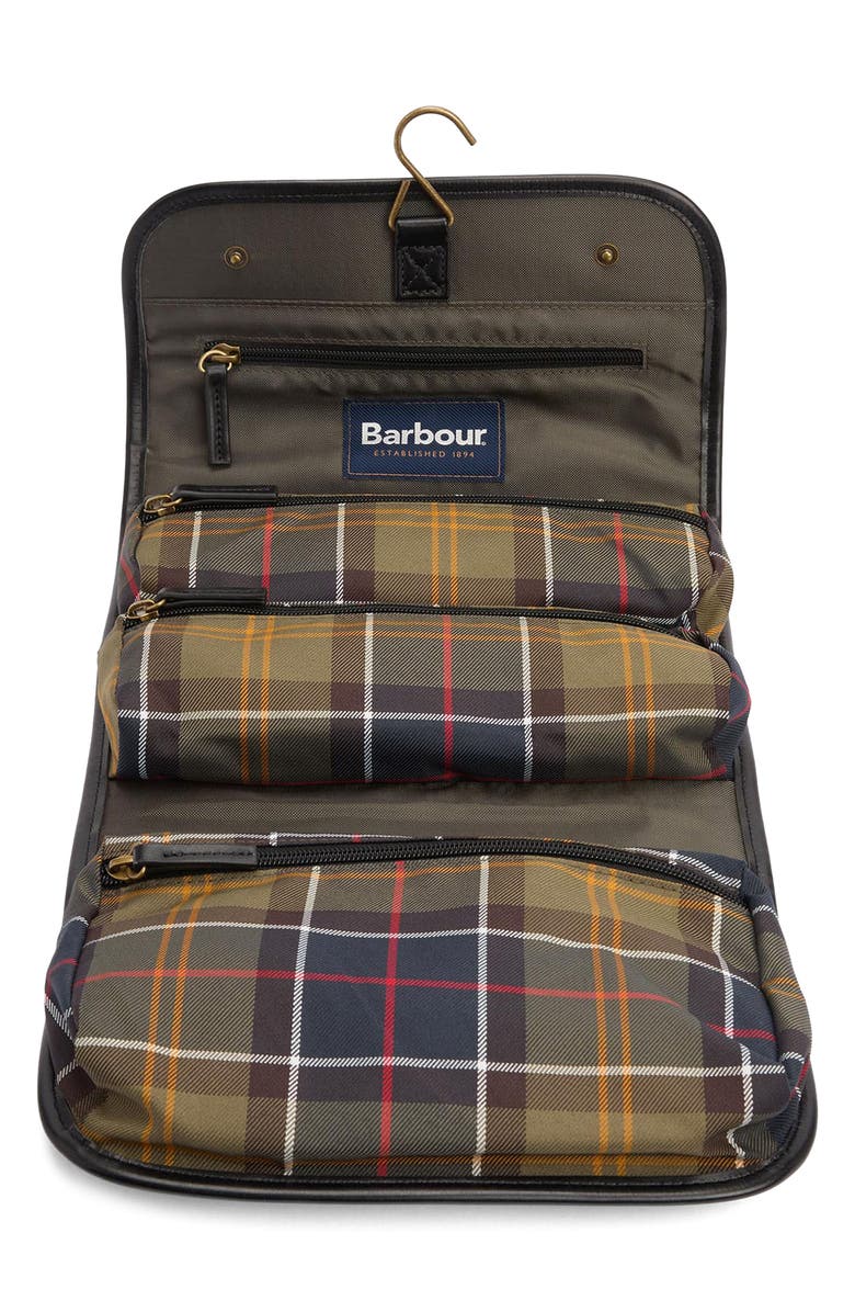 Barbour Tartan Hanging Wash Bag, Alternate, color, Classic/ Beacon