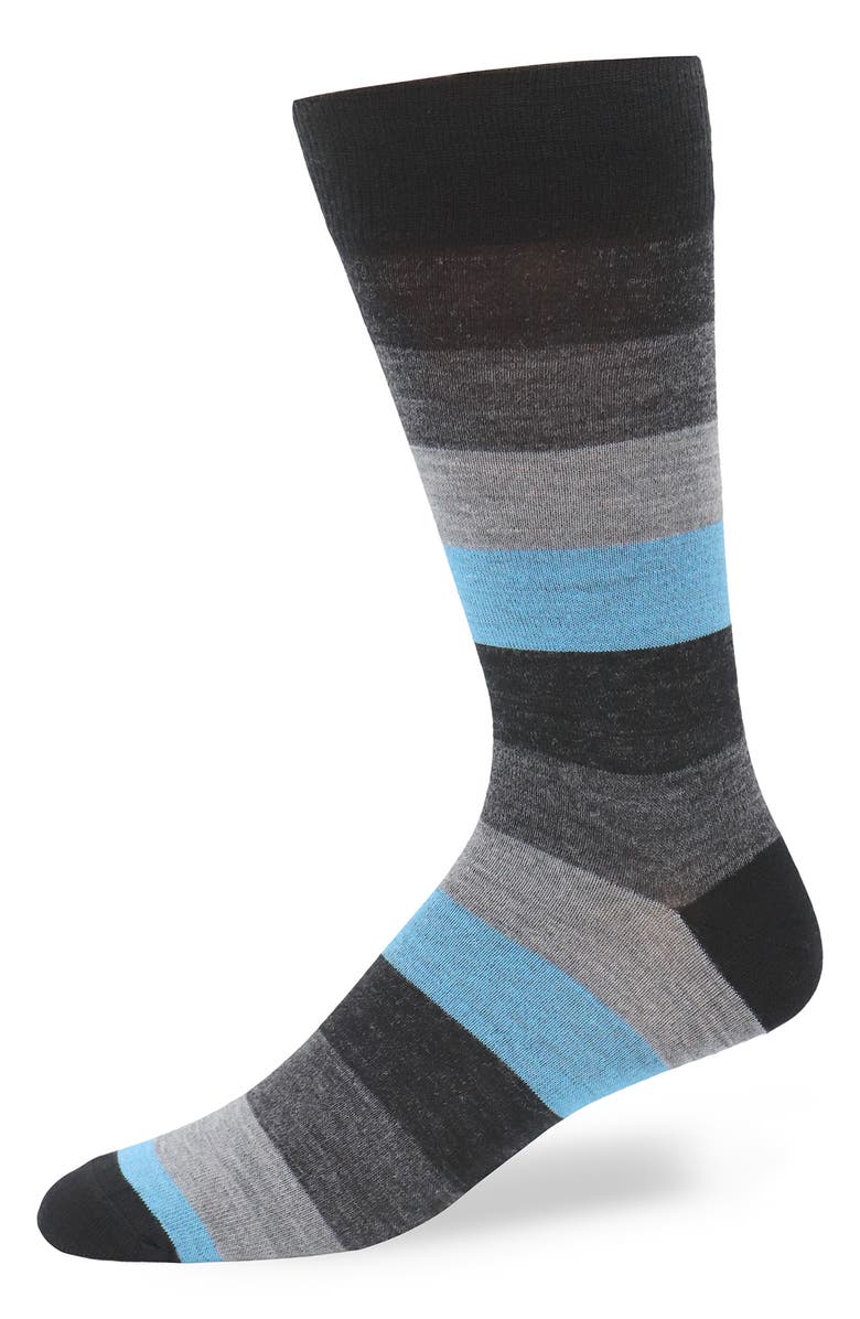Lorenzo Uomo Stripe Wool Blend Dress Socks, Main, color, 