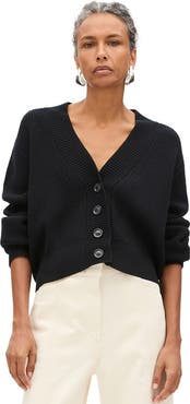 Another Tomorrow Rib Cropped Cardigan