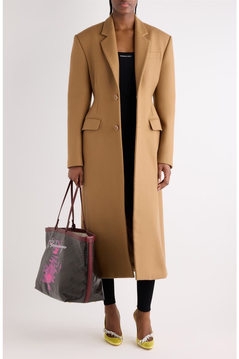 Pressed Wool Blend Melton Coat, Main, color, 2602 TEAK