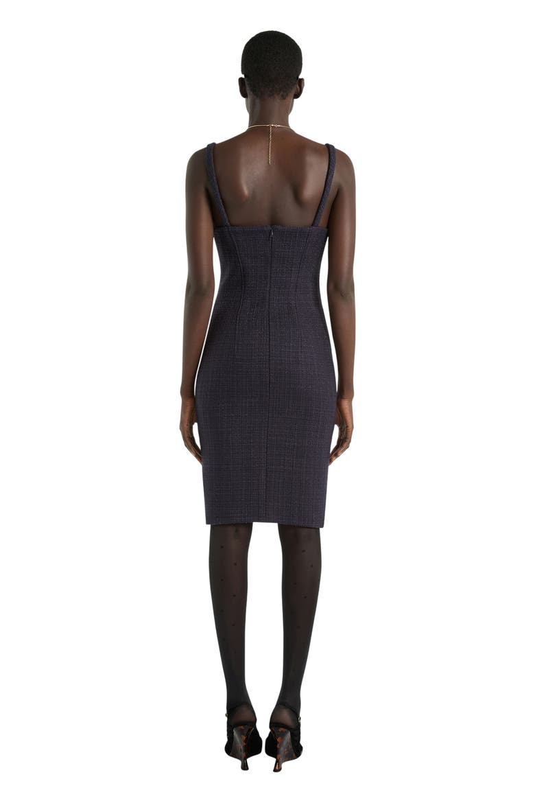 Tweed Dress with Spaghetti Straps, Alternate, color, blue
