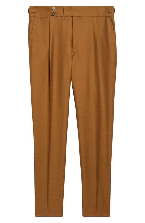 Unito Pleated Wool, Mohair & Silk Pants