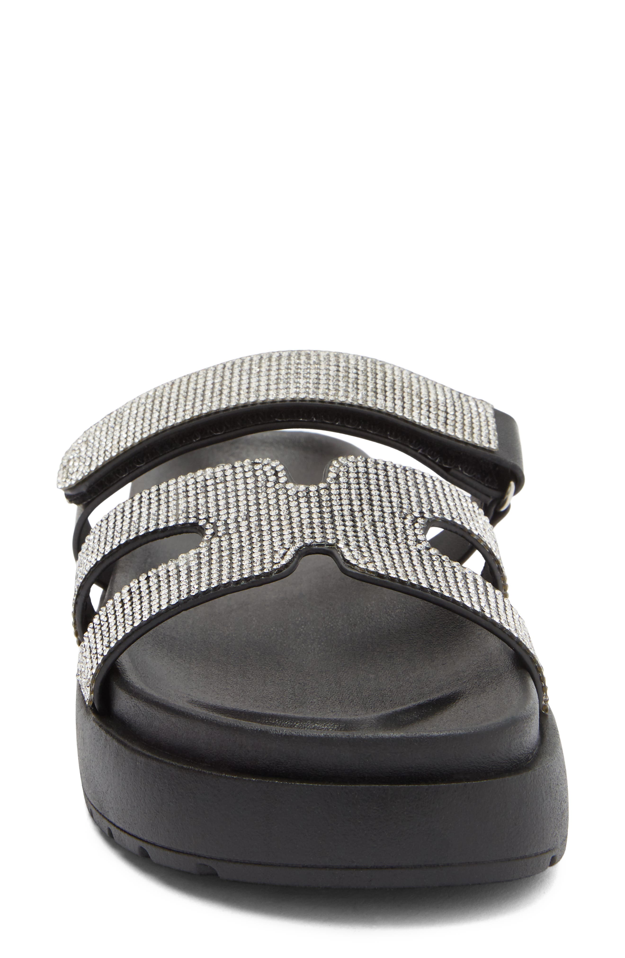 TOP MODA Kemper Rhinestone Embellished Slide Sandal, Alternate, color, Black