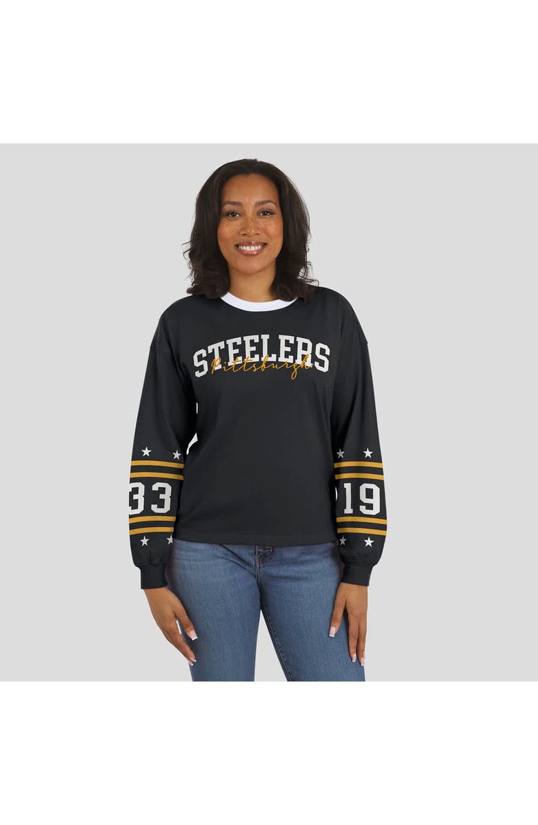 WEAR by Erin Andrews Women's WEAR by Erin Andrews Black Pittsburgh Steelers Sport Long-Sleeve T-Shirt, Alternate, color, Black