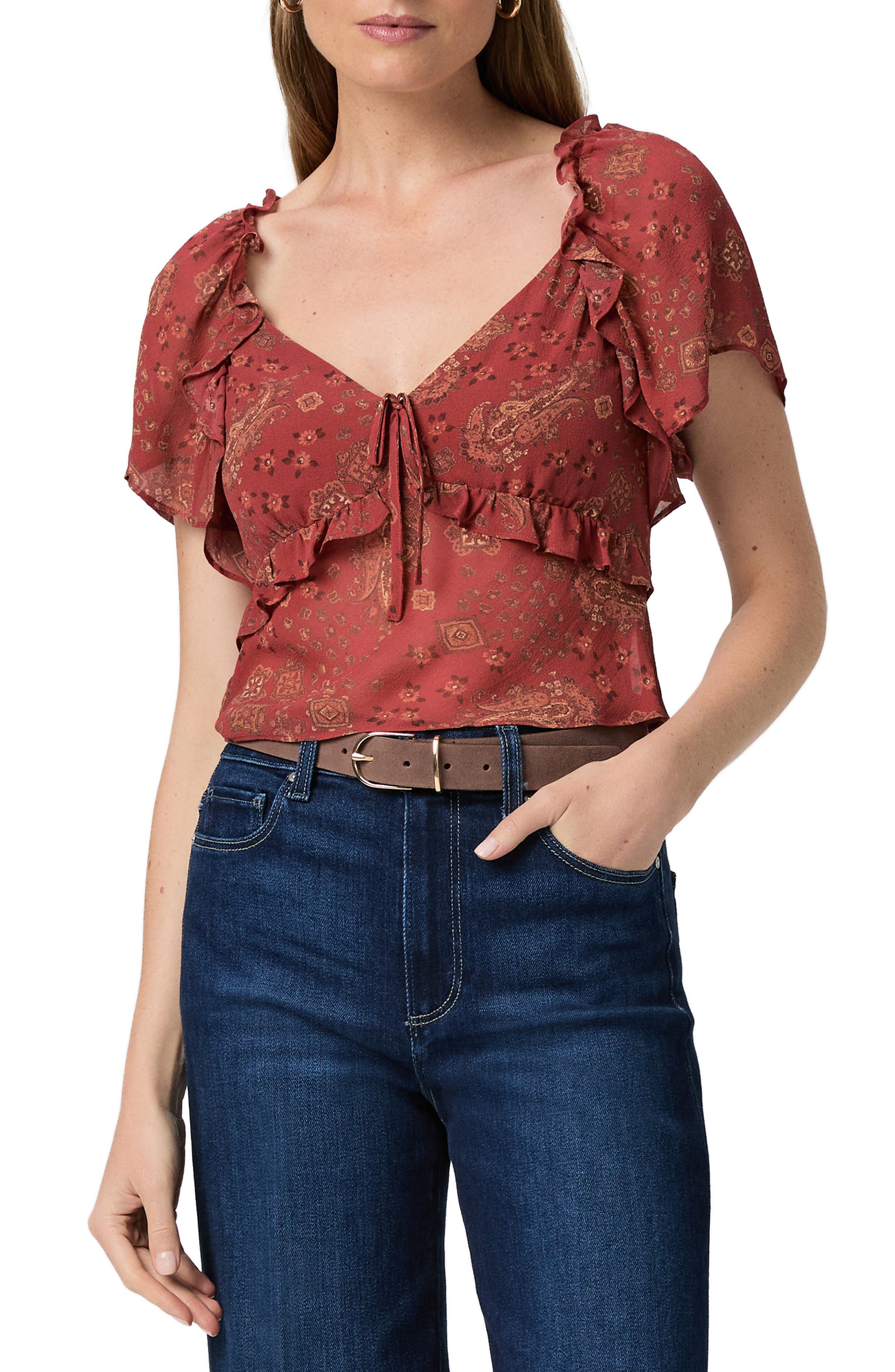 PAIGE Mirasol Ruffle Silk Top