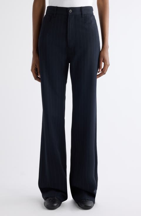 Poltana Fluid Pinstripe Bootcut Trousers