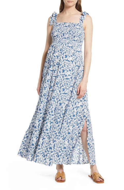 Shoulder Tie Maternity Maxi Dress