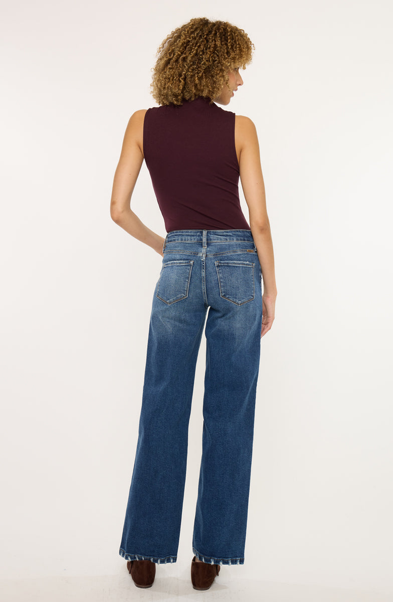 KanCan Dania Essentials High Rise Wide Leg Jeans, Alternate, color, Dark Wash