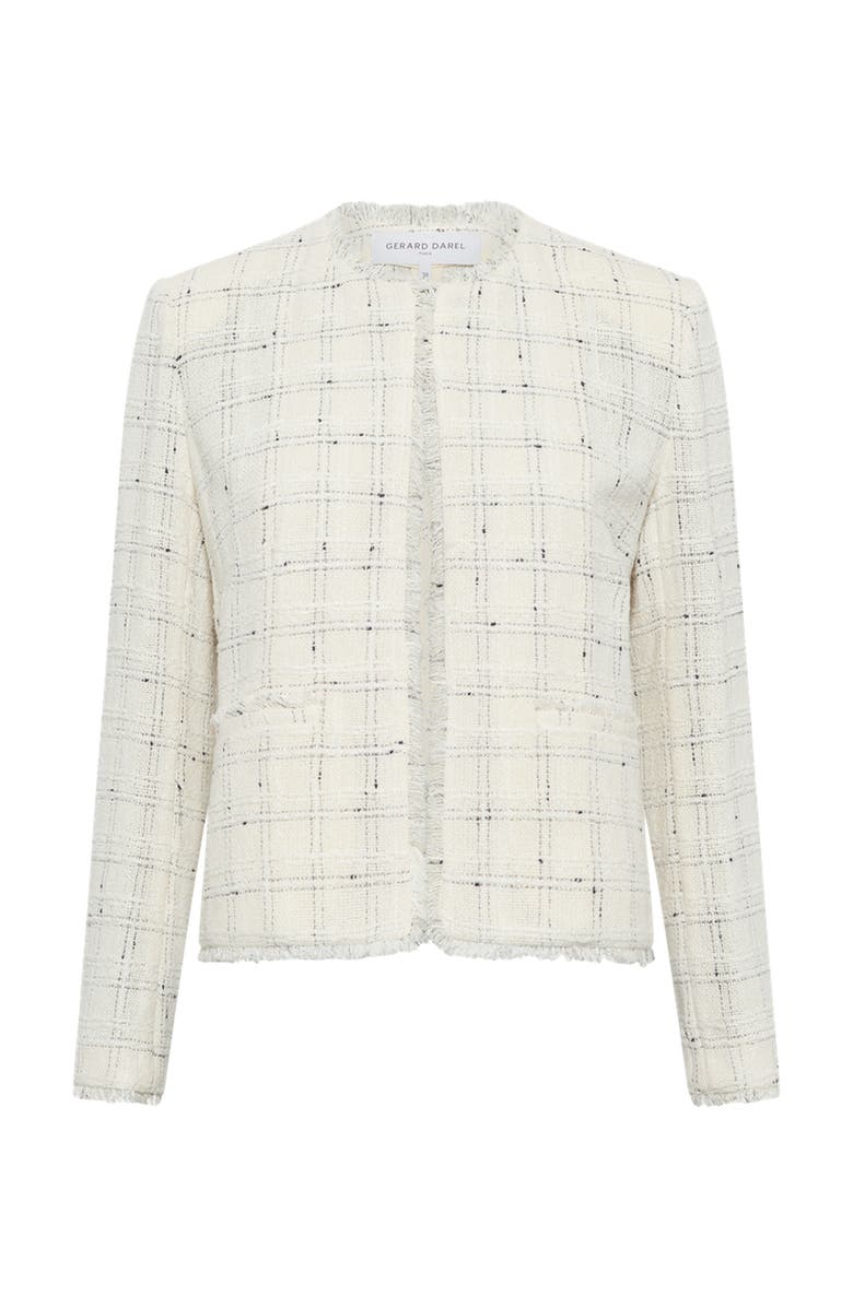 GERARD DAREL Taissa Tweed Cropped Jacket, Alternate, color, Ecru