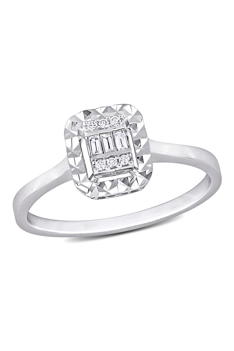 Diamond Square-Shape Cluster Ring 14k, Main, color, 14k White Gold