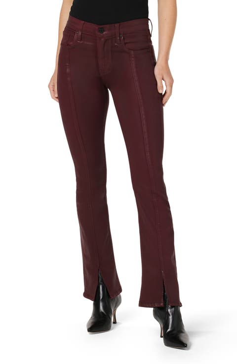 Barbara High Waist Slit Hem Bootcut Jeans