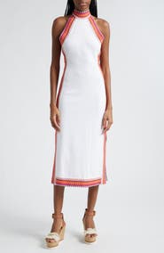 Ramy Brook Zoey Sleeveless Open Stitch Trim Dress