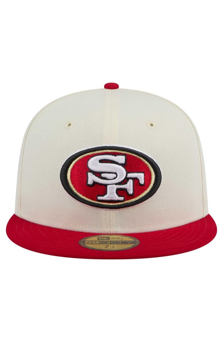 New Era Men's New Era White/Scarlet San Francisco 49ers Main 59FIFTY Fitted Hat, Alternate, color, White