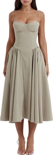 Samaria Corset Fit & Flare Dress