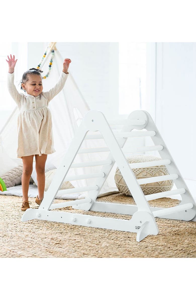 Little Partners Kids' Learn 'N' Climb Wooden Triangle, Alternate, color, Soft White