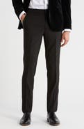 BOSS Virgin Wool Blend Flat Front Dress Pants