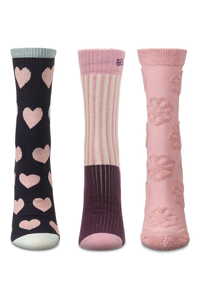 Assorted 3-Pack Crew Socks, Alternate, color, PINK