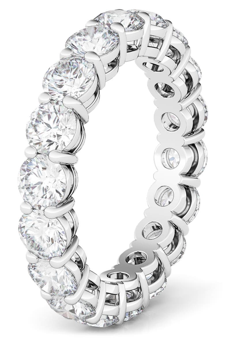 Round Cut Lab Created Diamond 18K Gold Eternity Band Ring, Alternate, color, WHITE GOLD