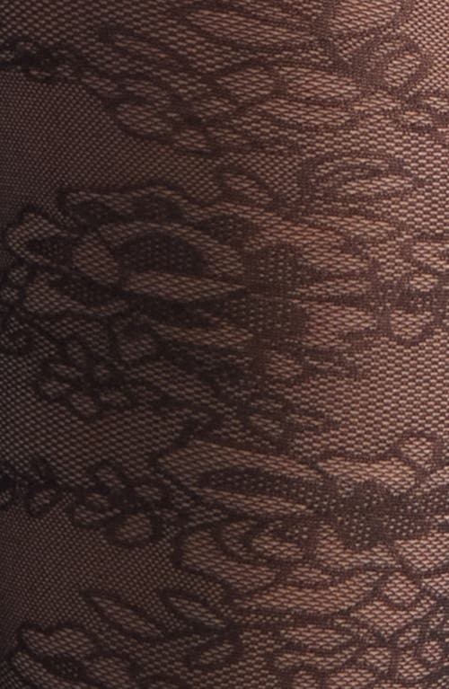 Nordstrom Sheer Floral Tights In Black
