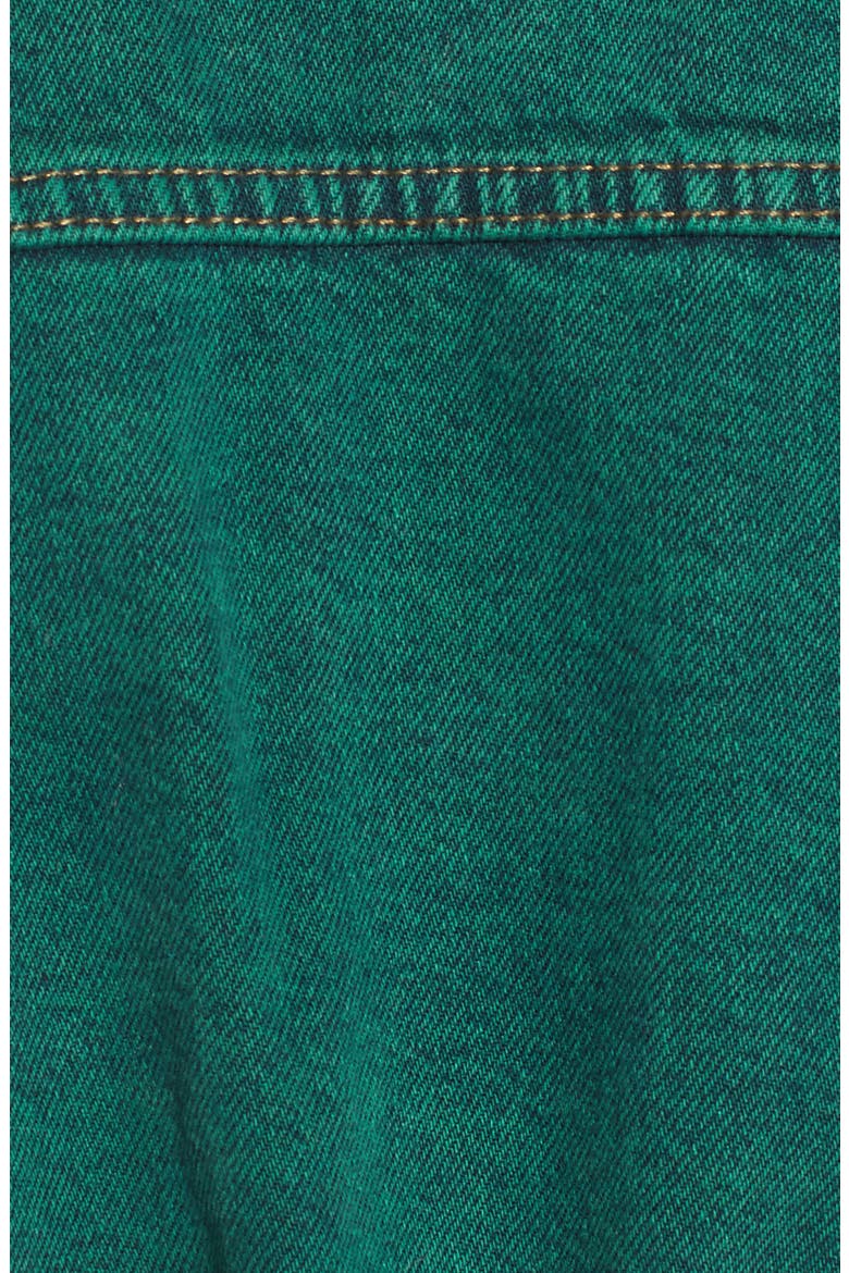 Overdyed Crop Denim Jacket, Alternate, color, GREEN