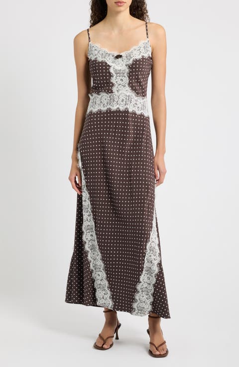 The Francesca Lace Trim Midi Slipdress