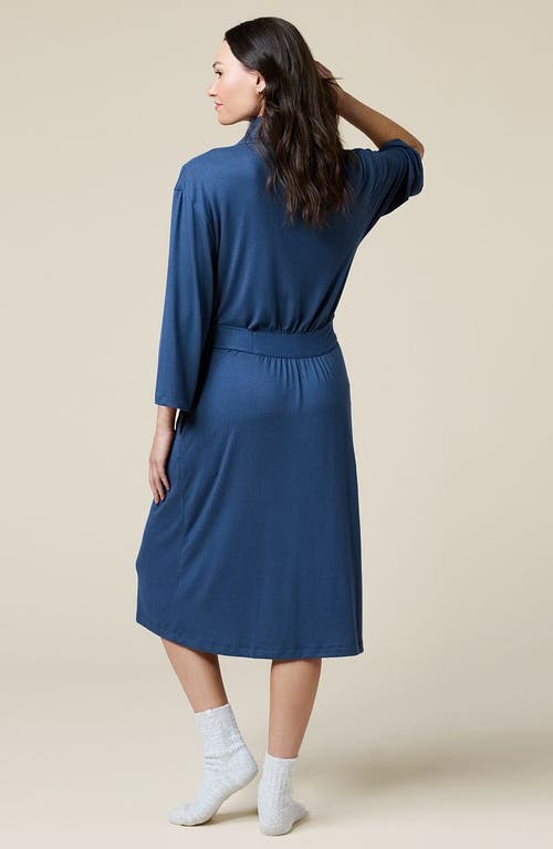 Softies Dream Shawl Collar Robe In Blue