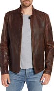 Schott NYC Café Racer Lightweight Oiled Cowhide Leather Jacket