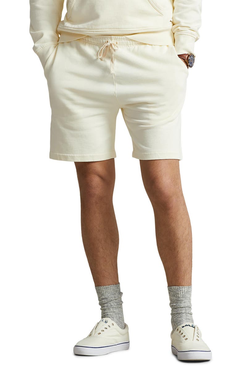 Polo Ralph Lauren French Terry Drawstring Shorts, Main, color, Clubhouse Cream