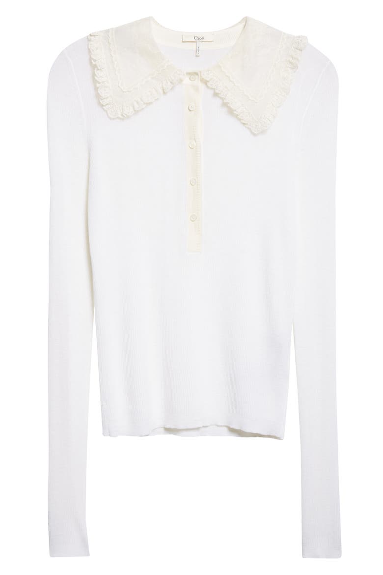 Superfine Wool Rib Polo, Alternate, color, ICONIC MILK