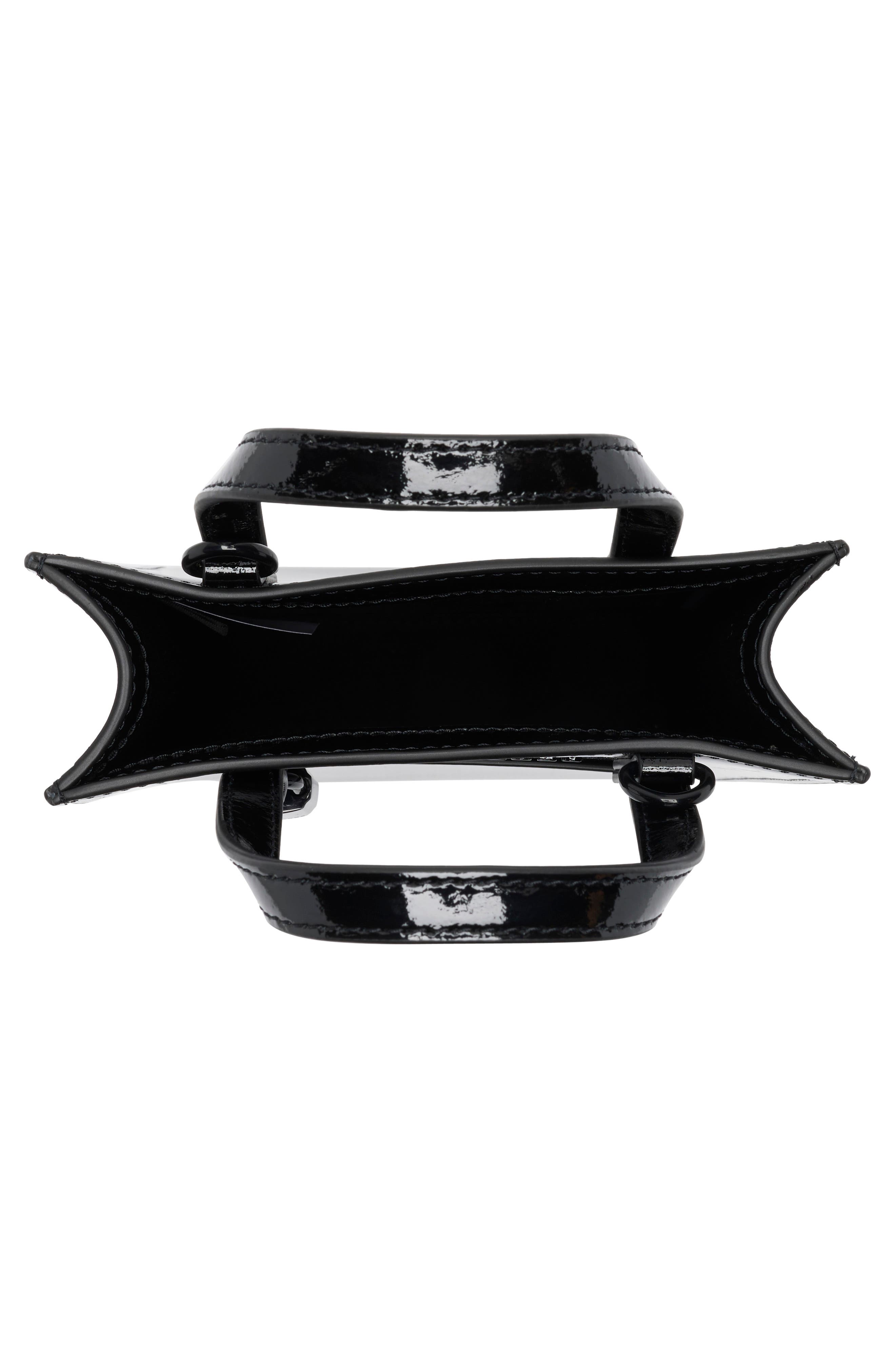 Marc Jacobs Micro Patent Leather Tote, Alternate, color, Black