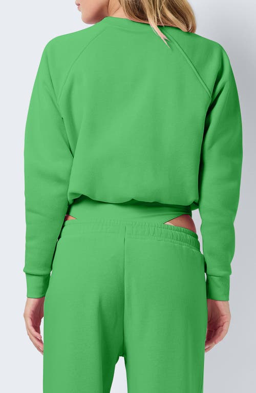 Shop Noisy May Arya Cotton Blend Sweatshirt Bodysuit In Irish Green