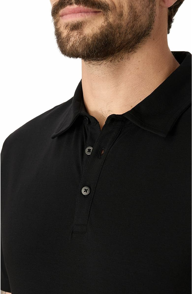Pact Luxe Stretch Jersey Slim Polo, Alternate, color, Black