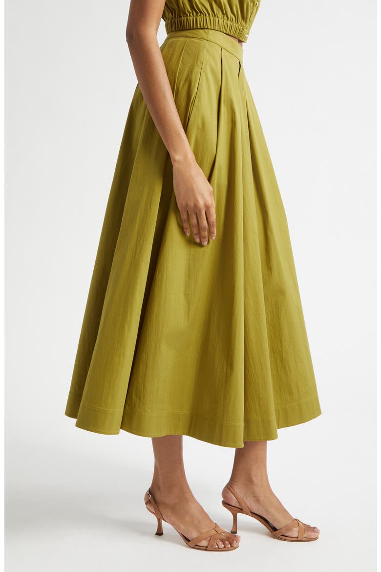 Doran Pleated Midi Skirt, Alternate, color, DARK CARDAMOM